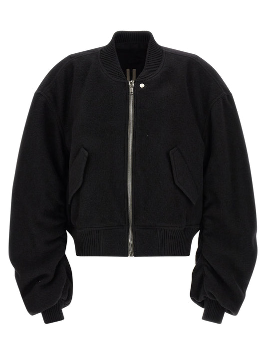 Rick Owens Black Virgin Wool Bomber