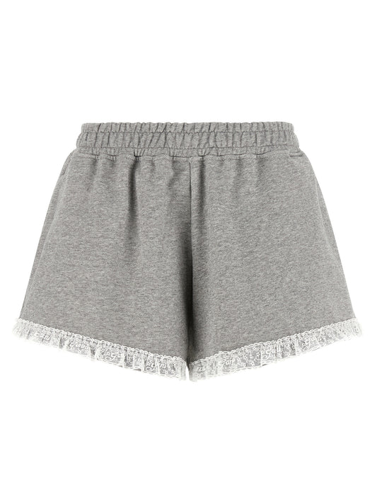 Ganni Gray Organic Cotton Bermuda Shorts