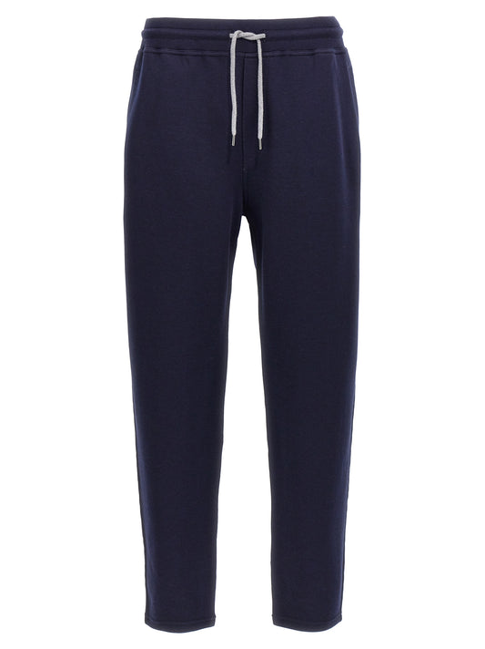 Brunello Cucinelli Blue Cotton Joggers (Workout Pants)