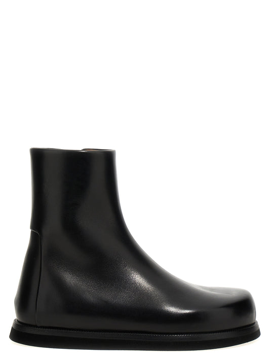 Marsell Black Calfskin Ankle Boots