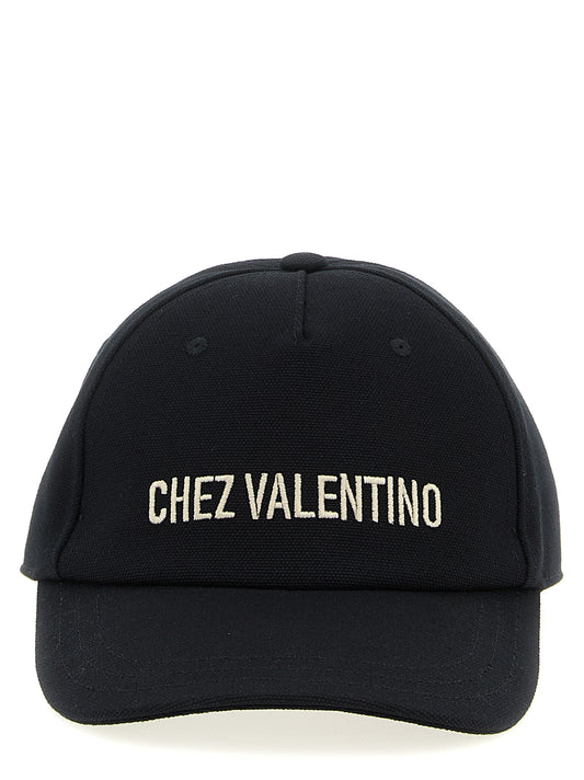 Valentino Garavani Black Cotton Cap (Baseball Hat)