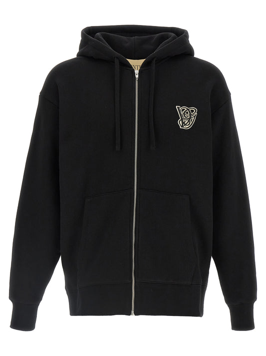Valentino Garavani Black Cotton Sweatshirt
