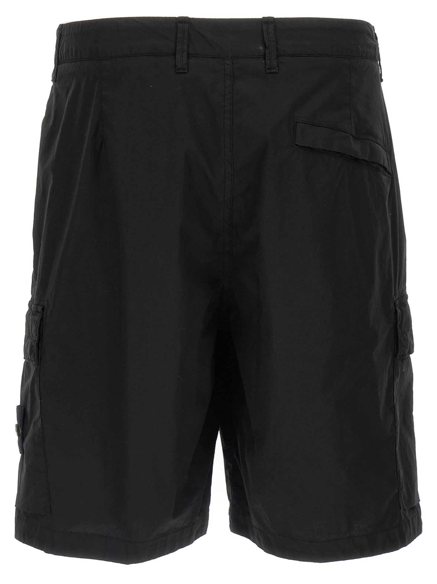 Stone Island Black Cotton Bermuda Shorts