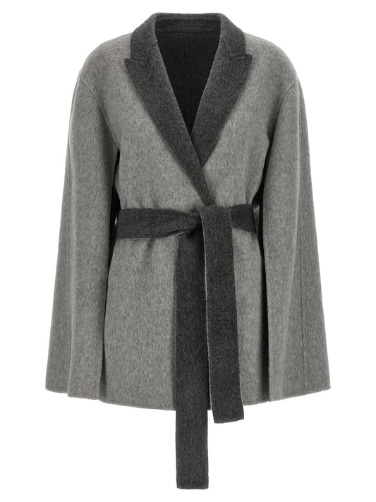 Alberta Ferretti Gray Wool Cardigan