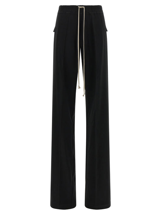 Rick Owens Black Viscose Casual Pants