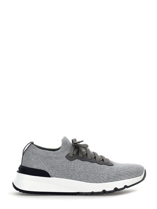 Brunello Cucinelli Gray Cotton Athletic Sneakers
