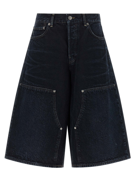 Haikure Blue Cotton Bermuda Shorts