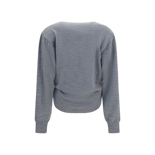 Magda Butrym Gray Wool Oves Aries Long Sleeve T-Shirt