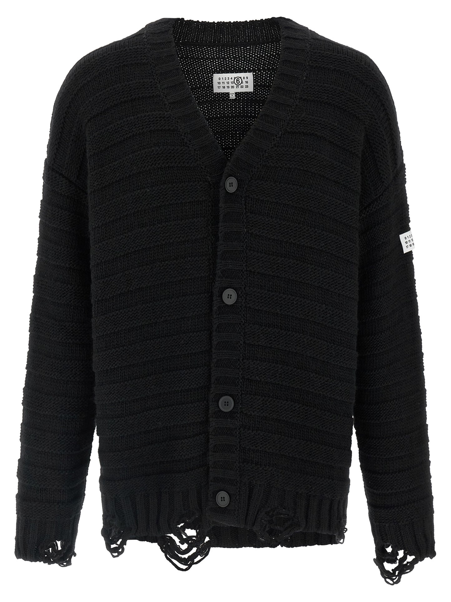 MM6 Maison Margiela Black Virgin Wool Cardigan