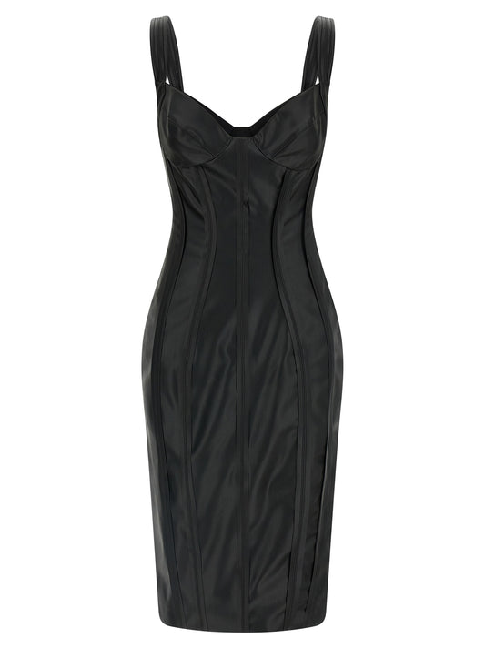 Elisabetta Franchi Black Viscose Midi Dress
