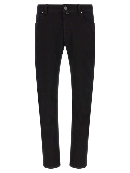 Jacob Cohen Black Cotton Straight-Leg Jeans