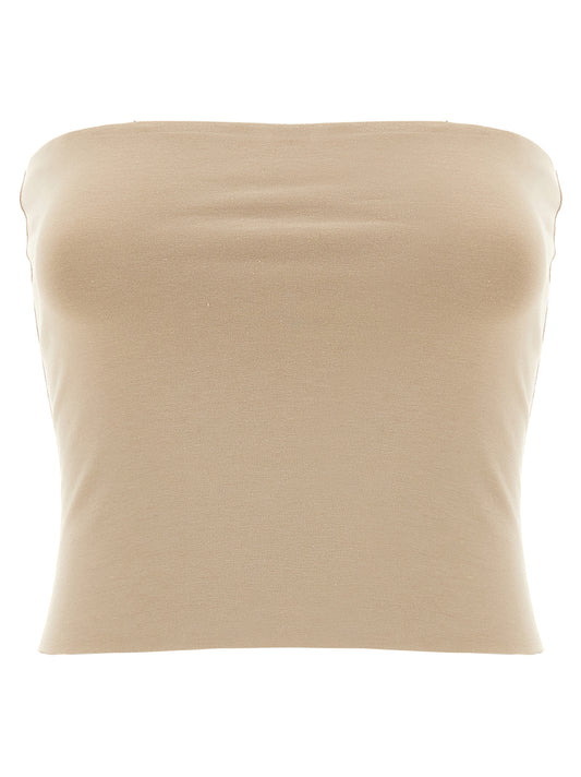 Brunello Cucinelli Beige Cotton Sleeveles T-Shirt