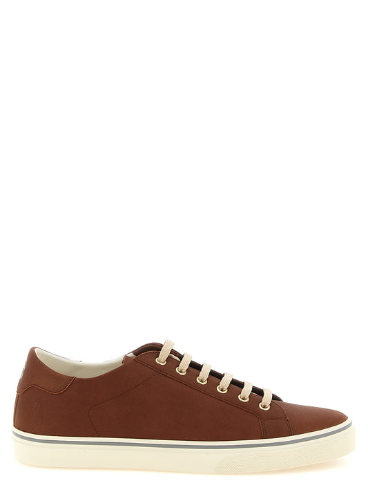 Brunello Cucinelli Brown Calfskin Low Top Sneakers