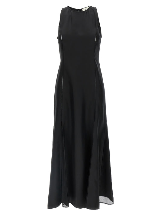 Loulou De Saison Black Silk Midi Dress