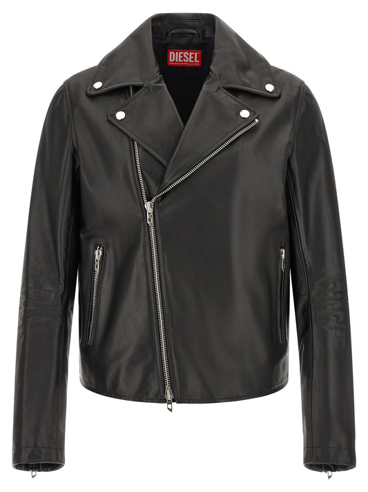 Diesel Black Cowhide Leather Jacket