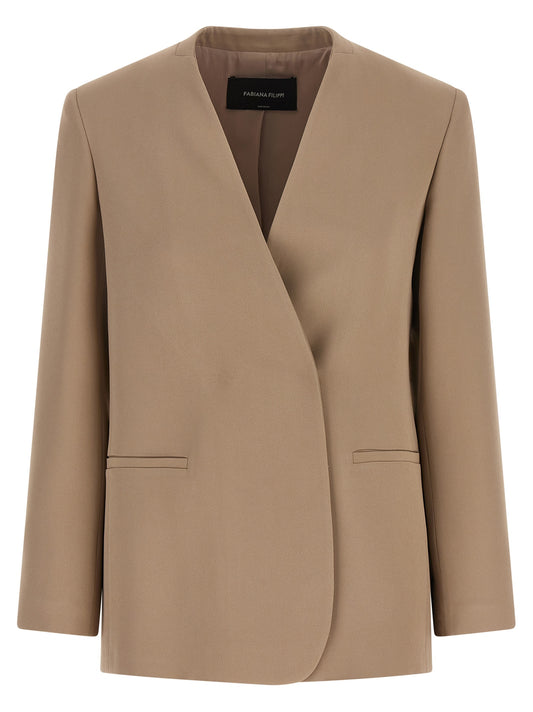 Fabiana Filippi Beige Acetate Blazer