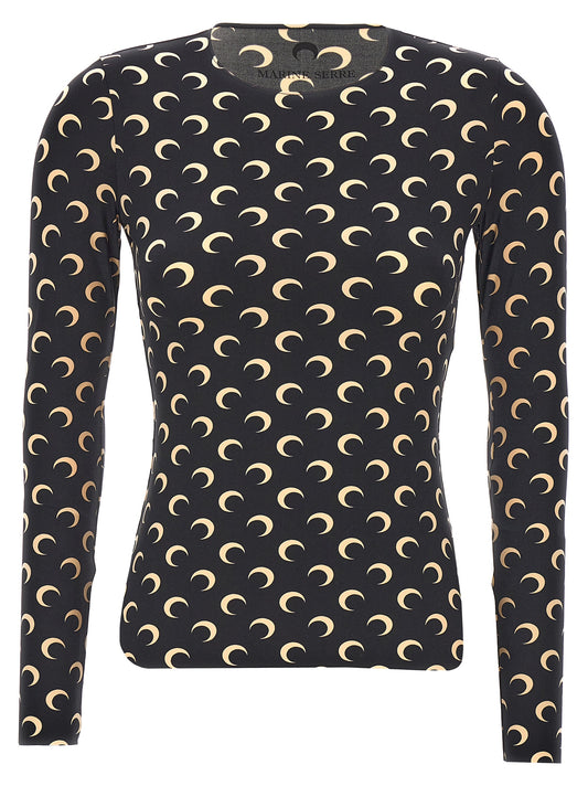Marine Serre Black Polyamide Long Sleeve T-Shirt