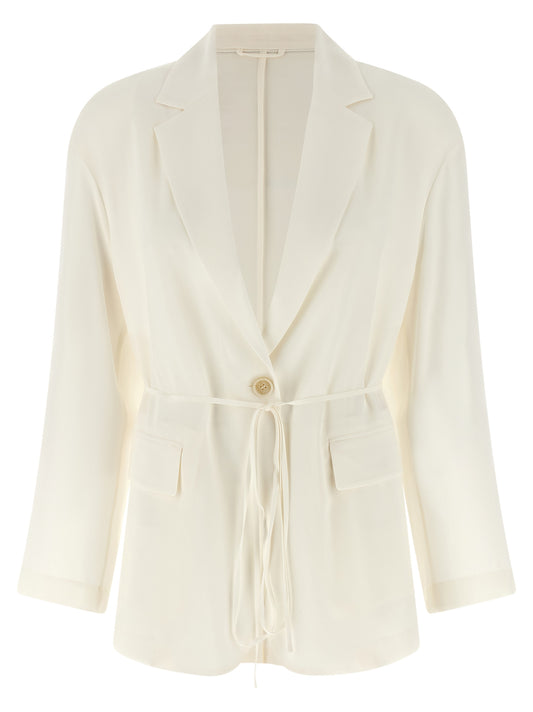Brunello Cucinelli Beige Silk Blazer