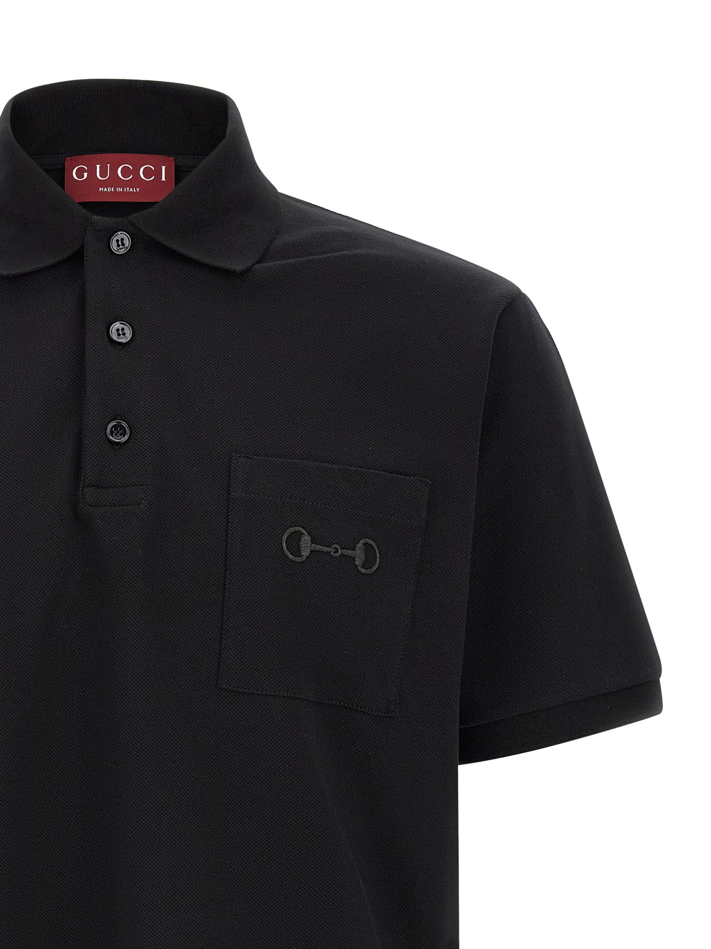 Gucci Black Cotton Polo Shirt