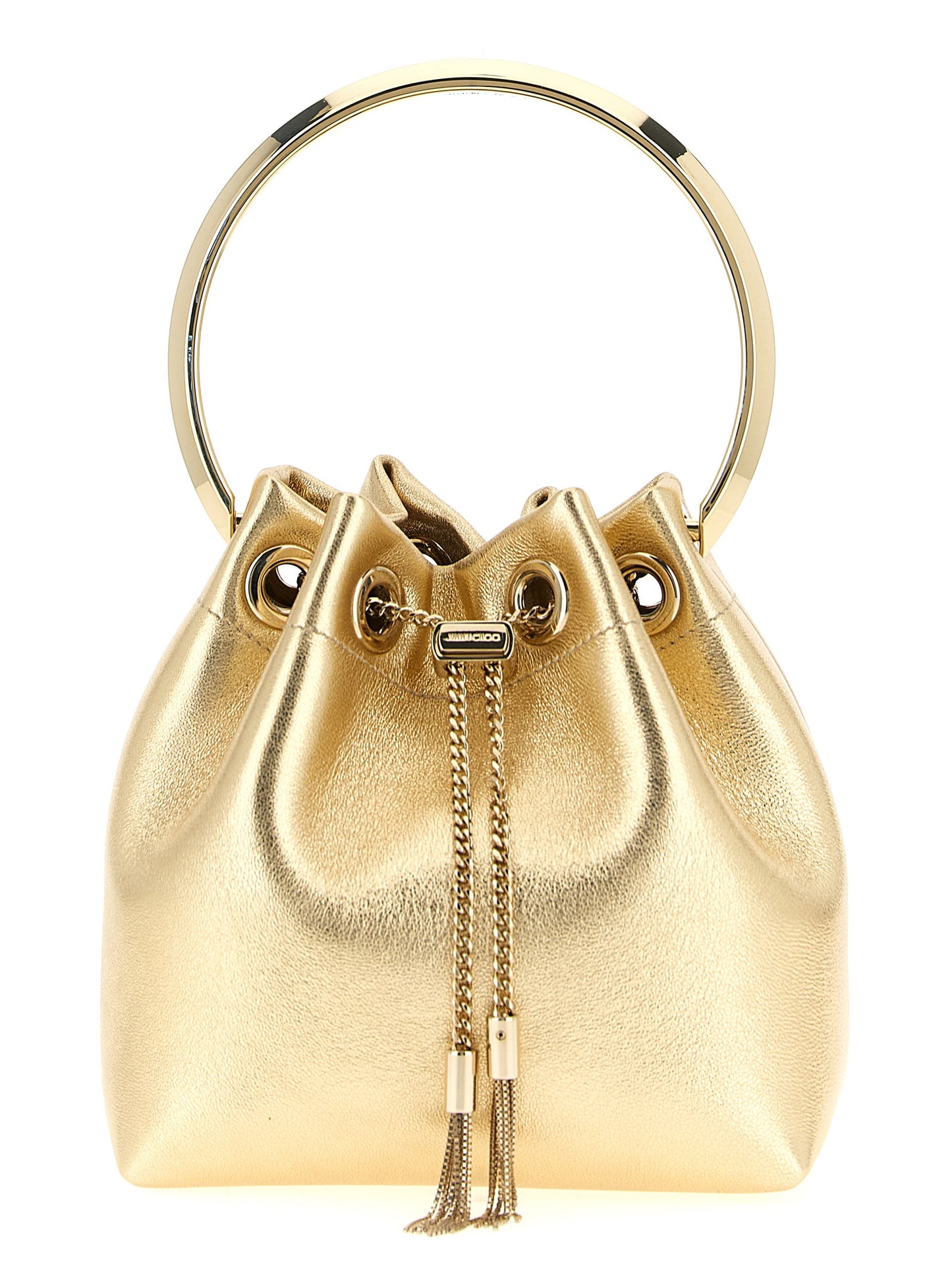 Jimmy Choo Gold Lamb Leather Handbag