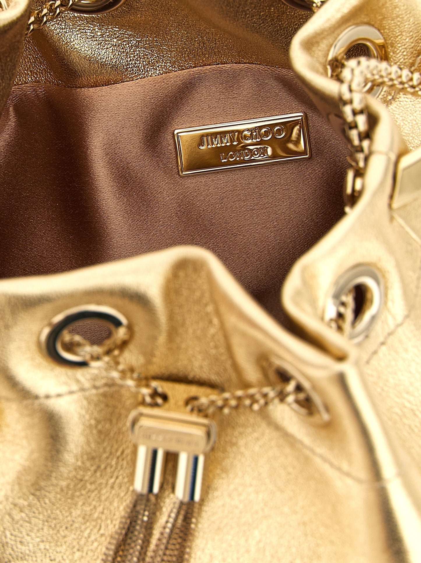 Jimmy Choo Gold Lamb Leather Handbag