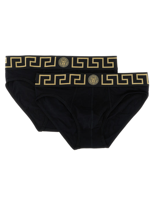Versace Black Cotton Briefs