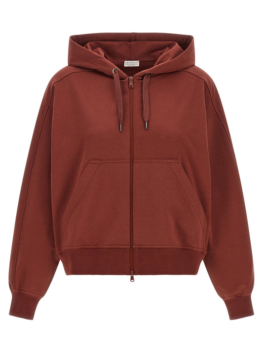 Brunello Cucinelli Bordeaux Cotton Sweatshirt