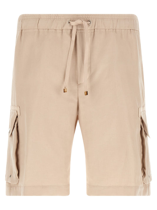 Brunello Cucinelli Beige Linen Bermuda Shorts