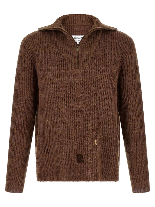 Maison Margiela Brown Linen Cardigan