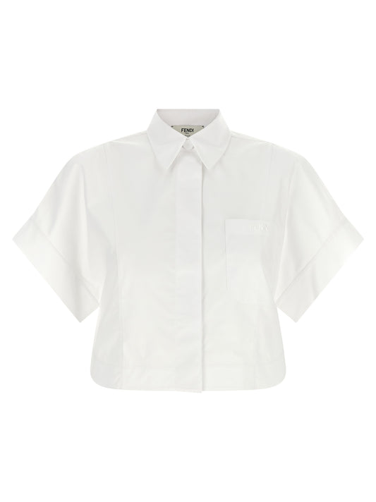 Fendi White Cotton Blouse
