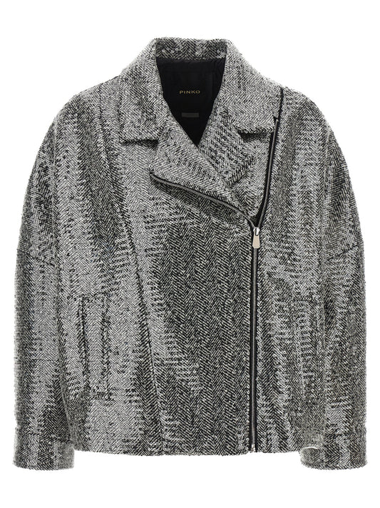 PINKO Silver Polyester Bomber