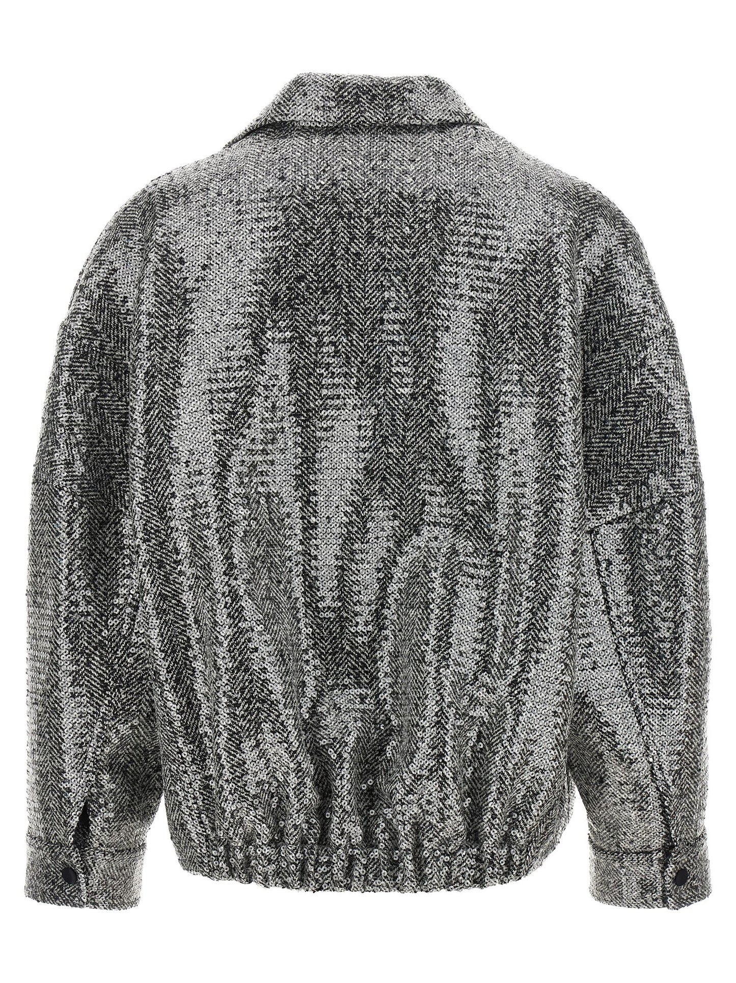 PINKO Silver Polyester Bomber