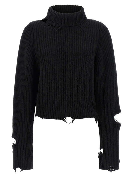 Haikure Black Merino Wool Cardigan