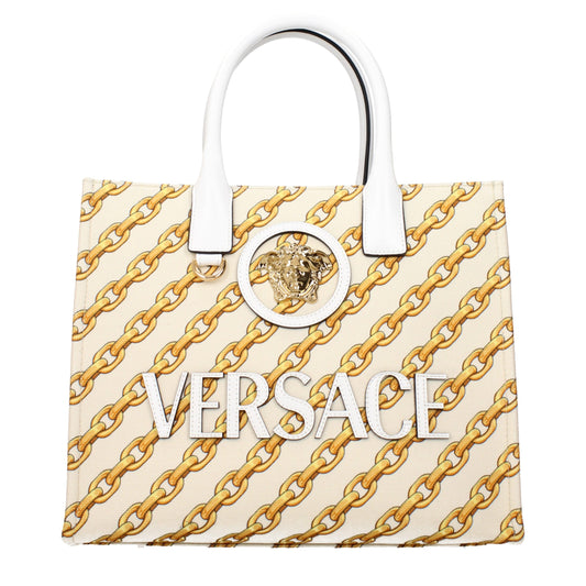 Versace Beige Fabric Handbag