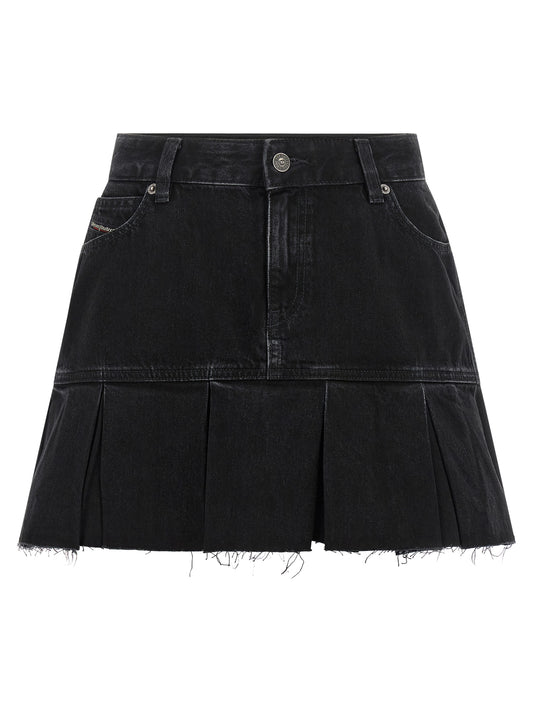 Diesel Blue Cotton Long Skirt