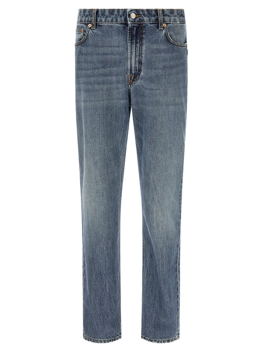 Department 5 Blue Cotton Relaxed Fit Jeans