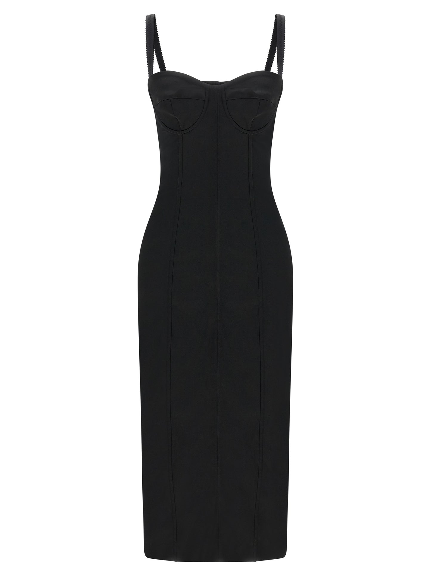 Dolce & Gabbana Black Acetate Midi Dress