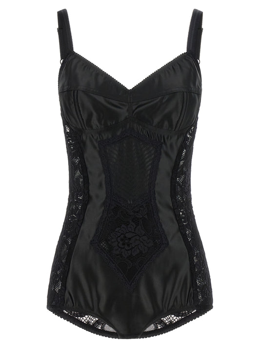 Dolce & Gabbana Black Polyamide Bodysuit