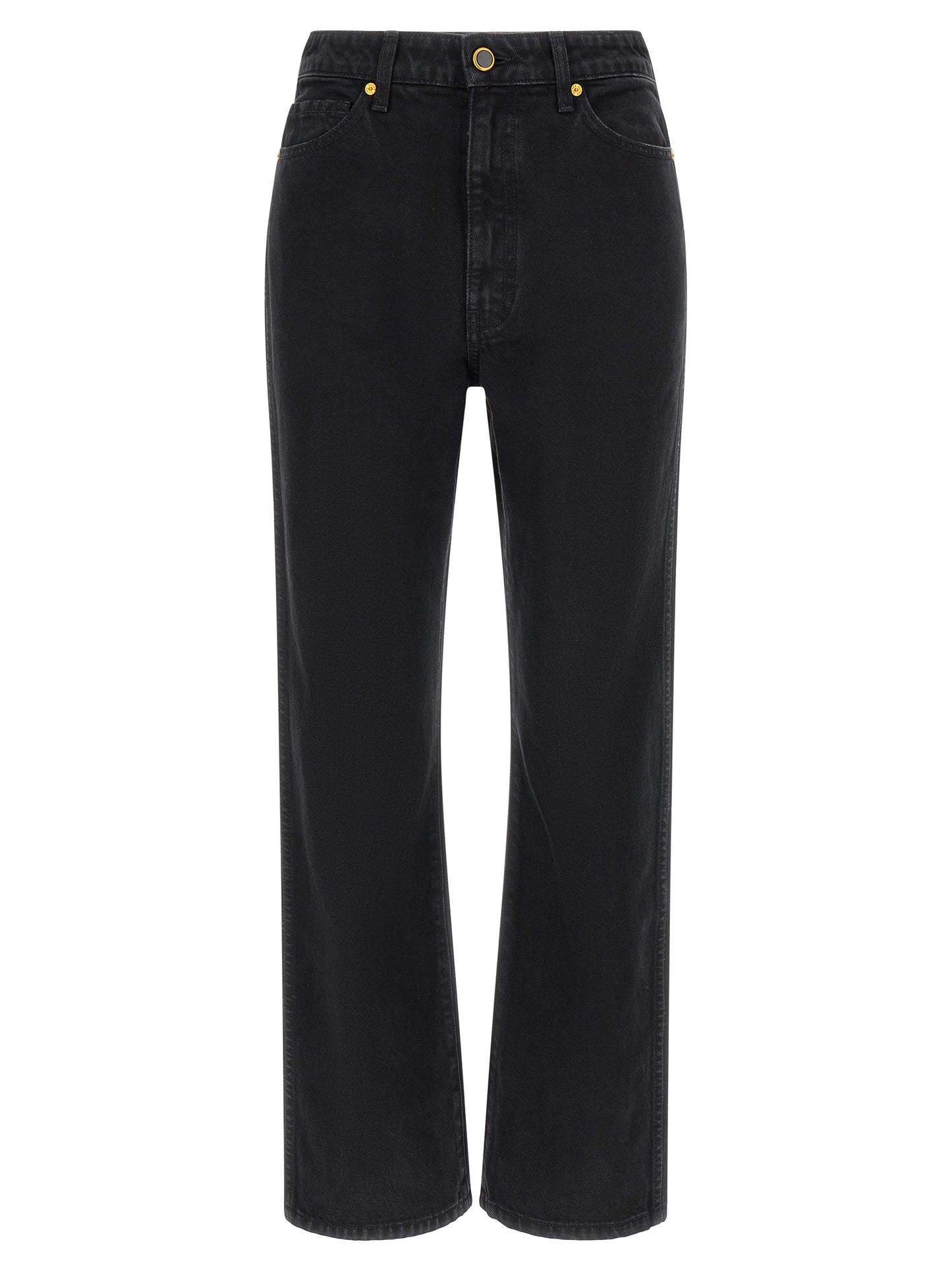 Khaite Black Cotton Flared Jeans
