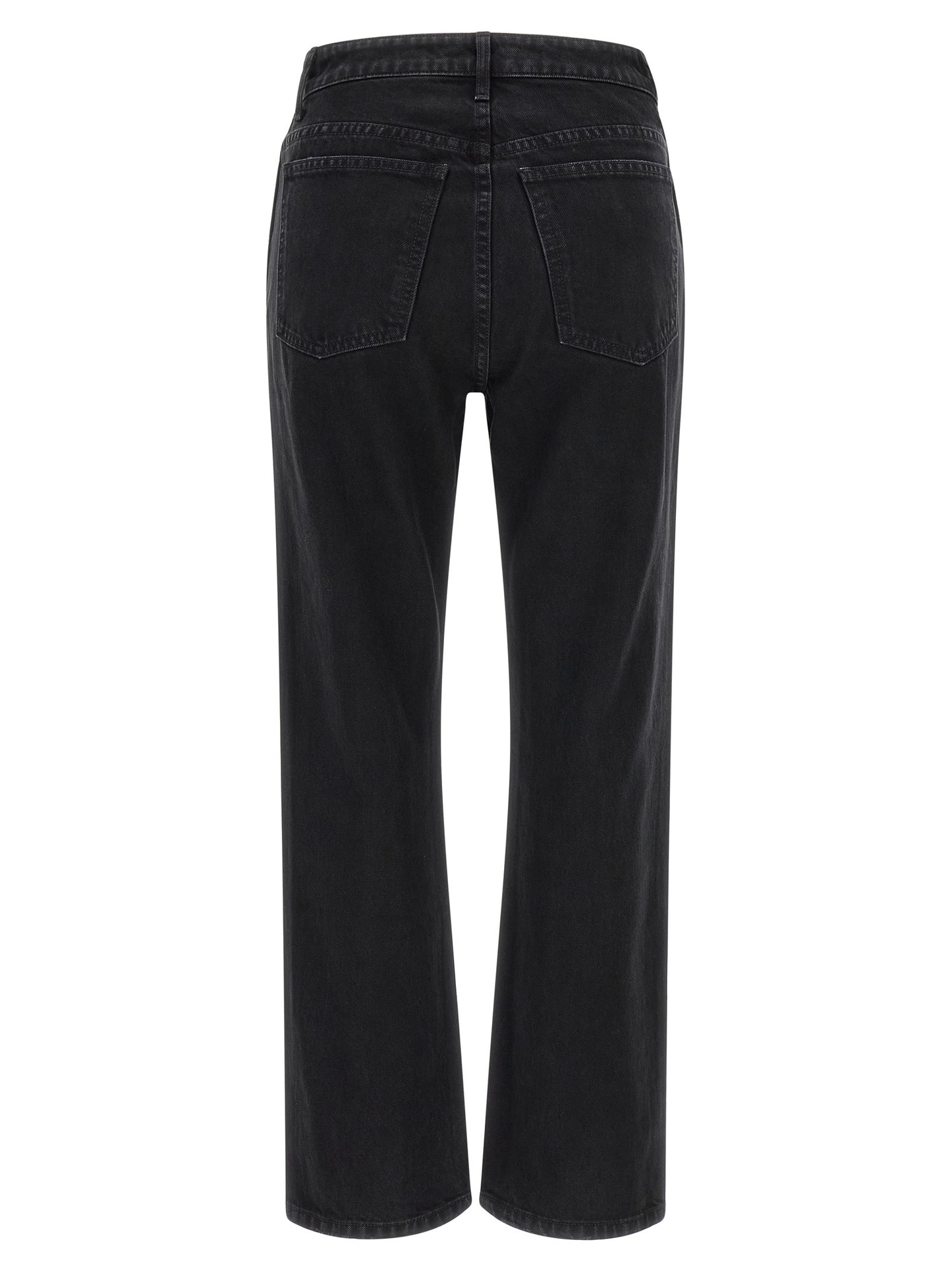Khaite Black Cotton Flared Jeans