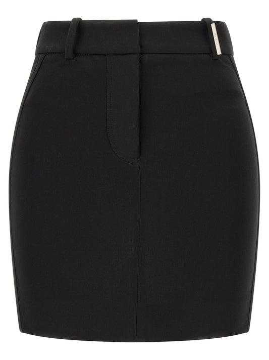 The Attico Black Viscose Long Skirt