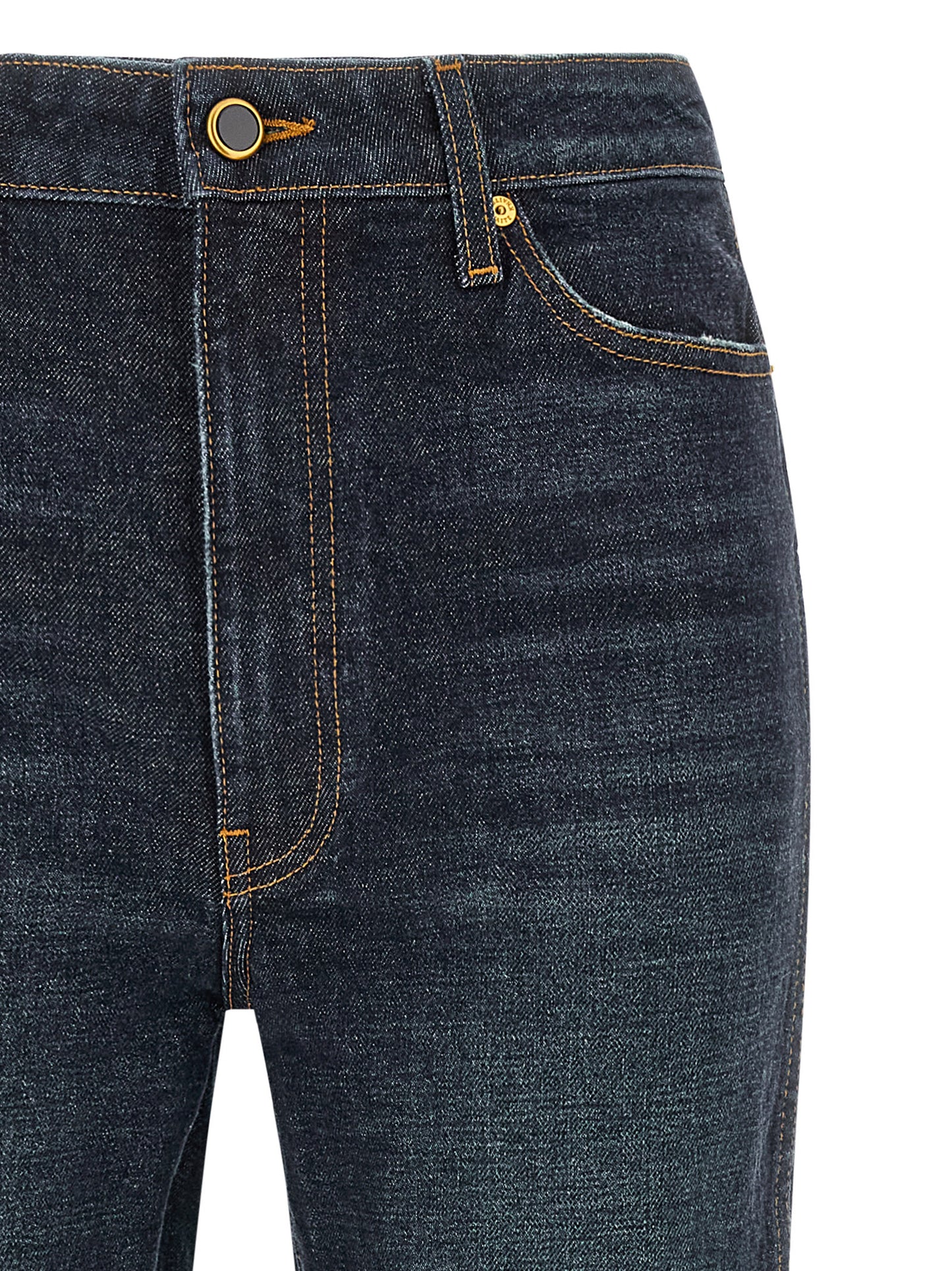 Khaite Blue Cotton Flared Jeans