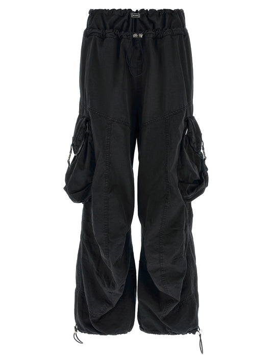 The Attico Black Cotton Cargo Pants