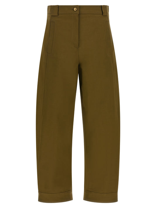 Max Mara Bicolor Cotton Cropped Pants
