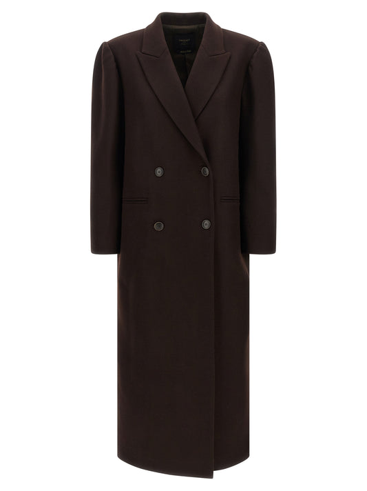 Twinset Brown Wool Coat