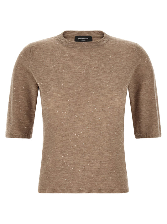 Fabiana Filippi Beige Wool T-Shirt