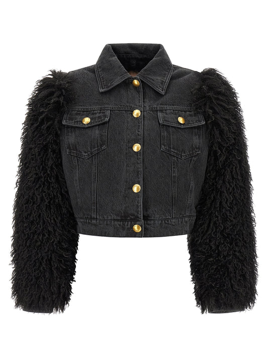 Twinset Black Cotton Denim Jacket