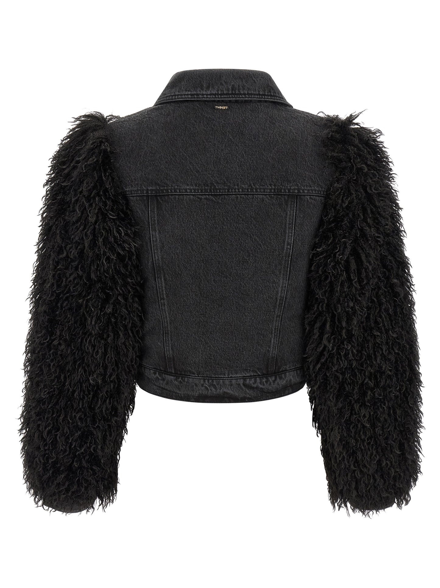 Twinset Black Cotton Denim Jacket