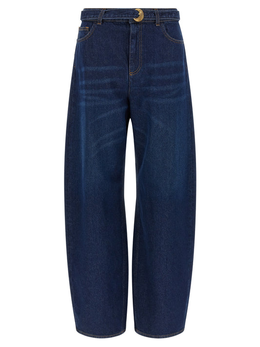 Twinset Blue Cotton High-Waisted Jean