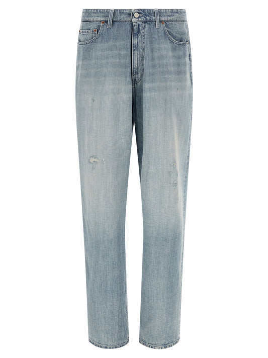 MM6 Maison Margiela Blue Cotton Straight-Leg Jeans